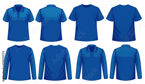 Set of different types of shirt in same color