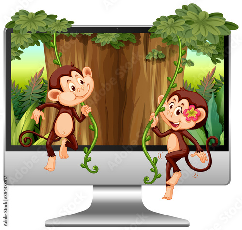 Jungle theme on computer background