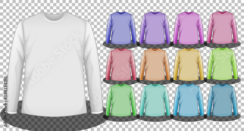 Set of different color long sleeve t-shirt