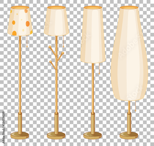 Set of lamp isolated