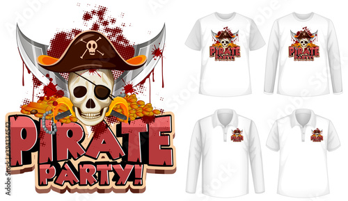 Mock up shirt with pirate party icon