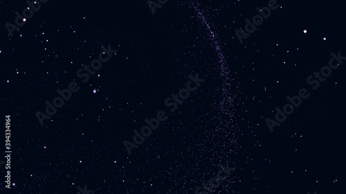 looped motion design background with spiral field of glowing blue stars
