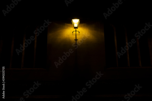 street lamp in dark night