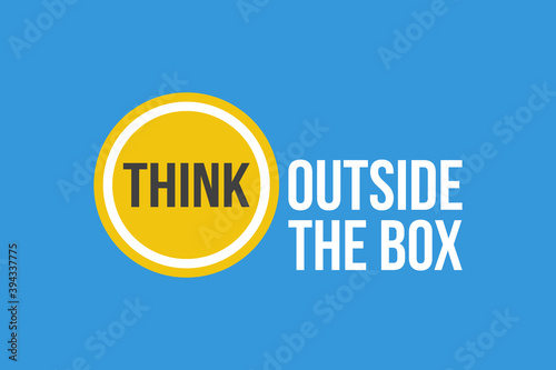 think outside the box, vector illustration concept in flat style