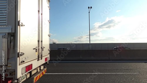 truck driving on the expressway