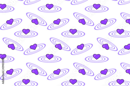 geometric seamless pattern of small hearts and lines, multi-colored heart