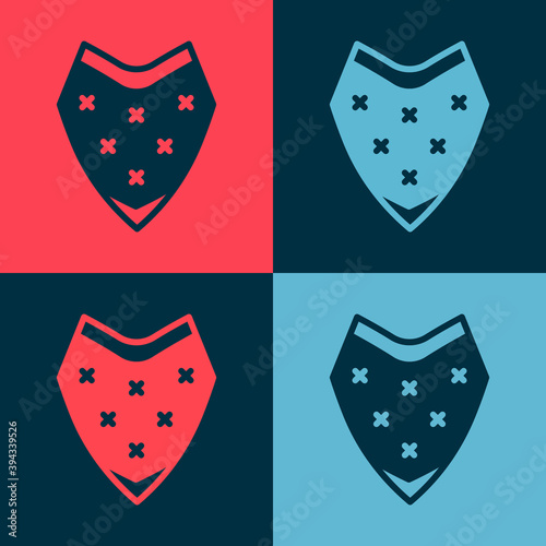 Pop art Traditional mexican poncho clothing icon isolated on color background. Vector.