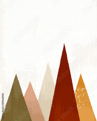 illustration vector EPS 10 print hand draw painted abstract shapes geometry contemporary aesthetic boho mid century modern art Scandinavian nordic design style