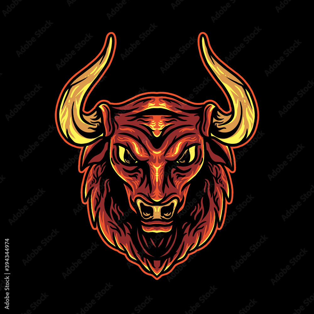 Bull head animal illustration