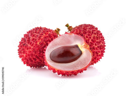 lychee isolated on white background photo