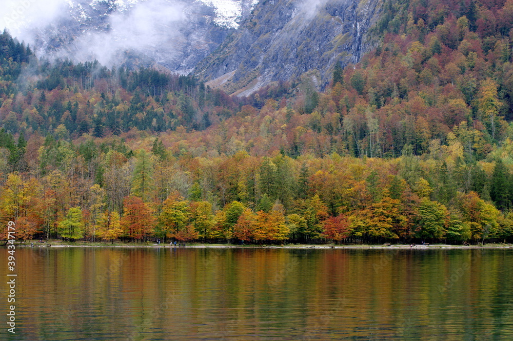The Königssee is a natural lake in the extreme southeast Berchtesgadener Land district of the German state of Bavaria, near the Austrian border