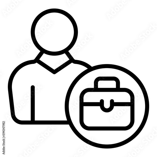 Mentor suitcase icon. Outline mentor suitcase vector icon for web design isolated on white background