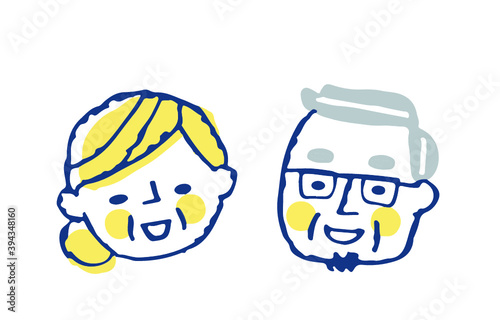 笑顔のシニアカップル　