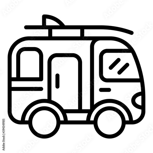 Camp surf bus icon. Outline camp surf bus vector icon for web design isolated on white background
