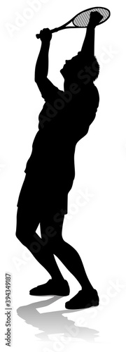 A tennis player man male sports person in silhouette