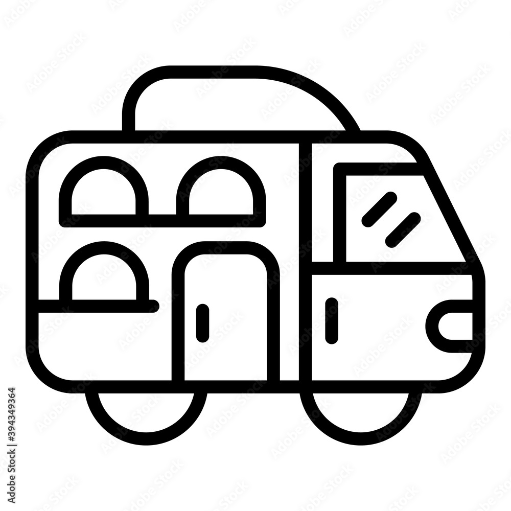 Family camp auto icon. Outline family camp auto vector icon for web design isolated on white background Family camp auto icon. Outline family camp auto vector icon for web design isolated on white background
