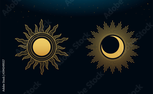 The Golden Sun and Moon. golden boho style