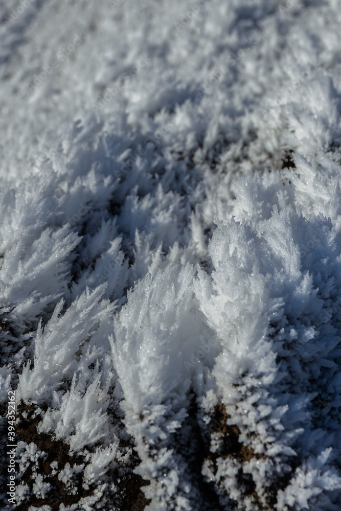 Amazing, naturally occurring ice crystals on a mountain top in Iceland.