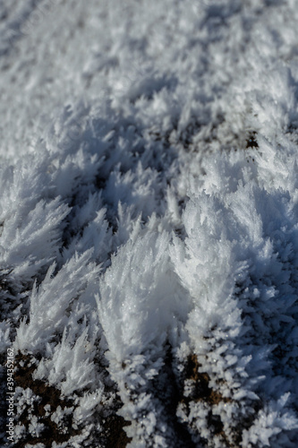 Amazing, naturally occurring ice crystals on a mountain top in Iceland.