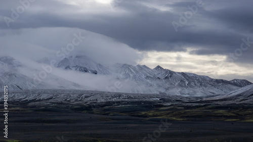 Early-winter snow in Iceland.