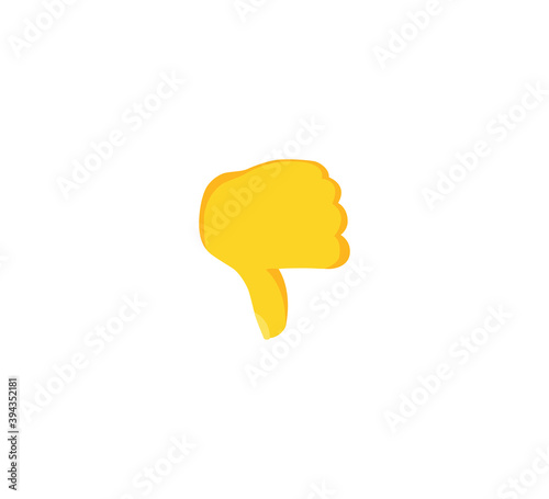 Thumb down emoji gesture vector isolated icon illustration. Dislike button gesture icon