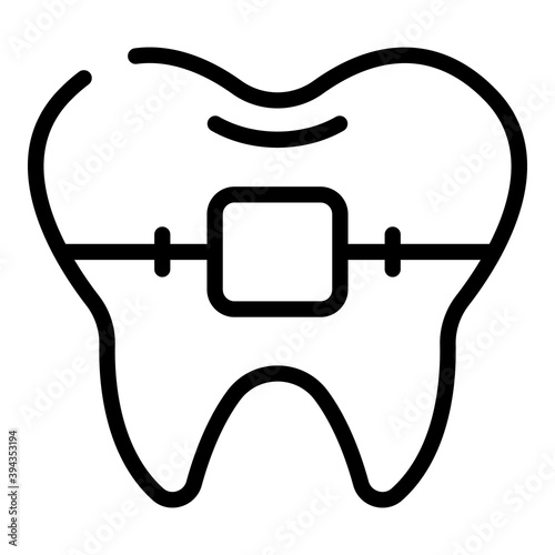 Metal braces icon. Outline metal braces vector icon for web design isolated on white background