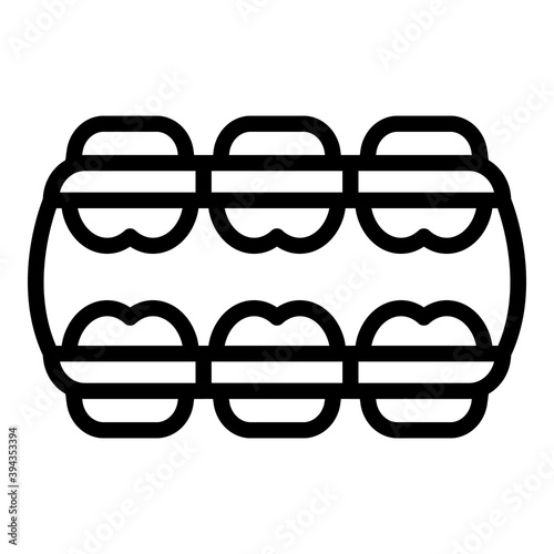 Teeth alignment icon. Outline teeth alignment vector icon for web design isolated on white background