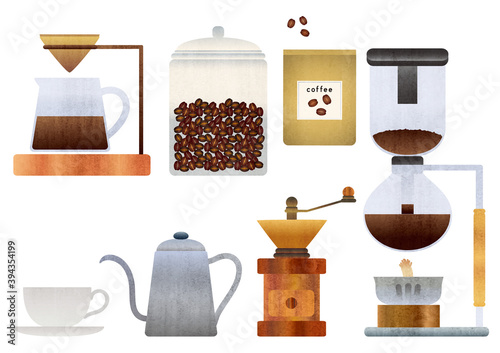 illustration of drip coffee set photo