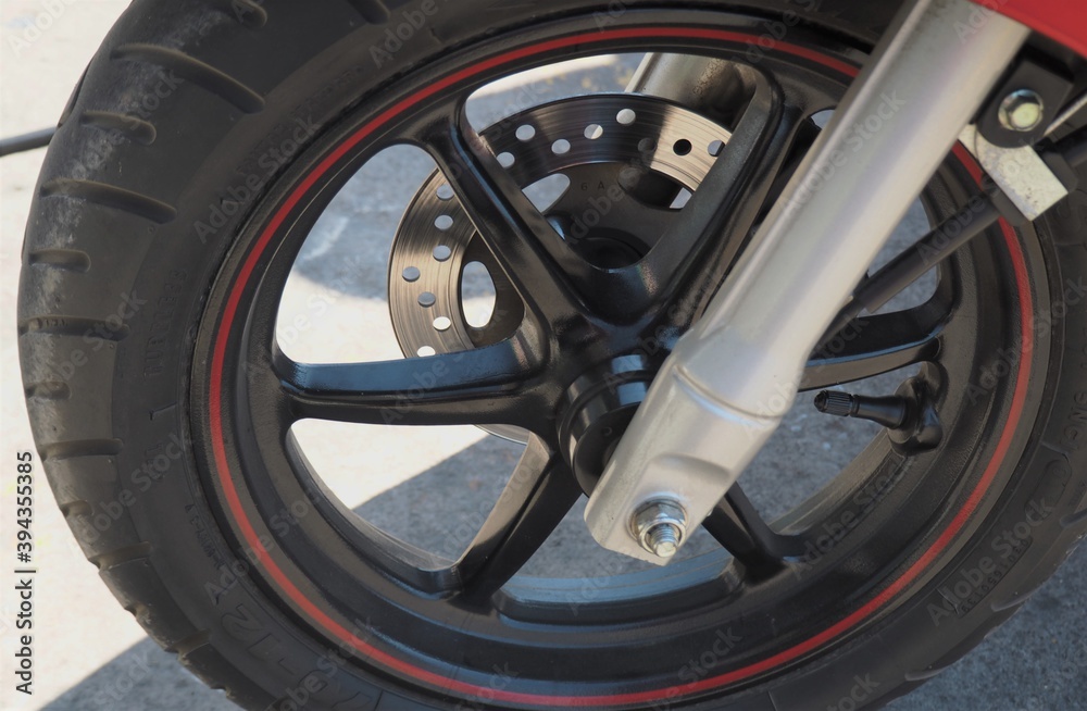 Front wheel of a motorcycle