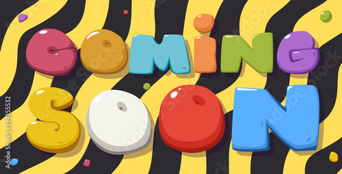 Cartoon style coming soon banner 