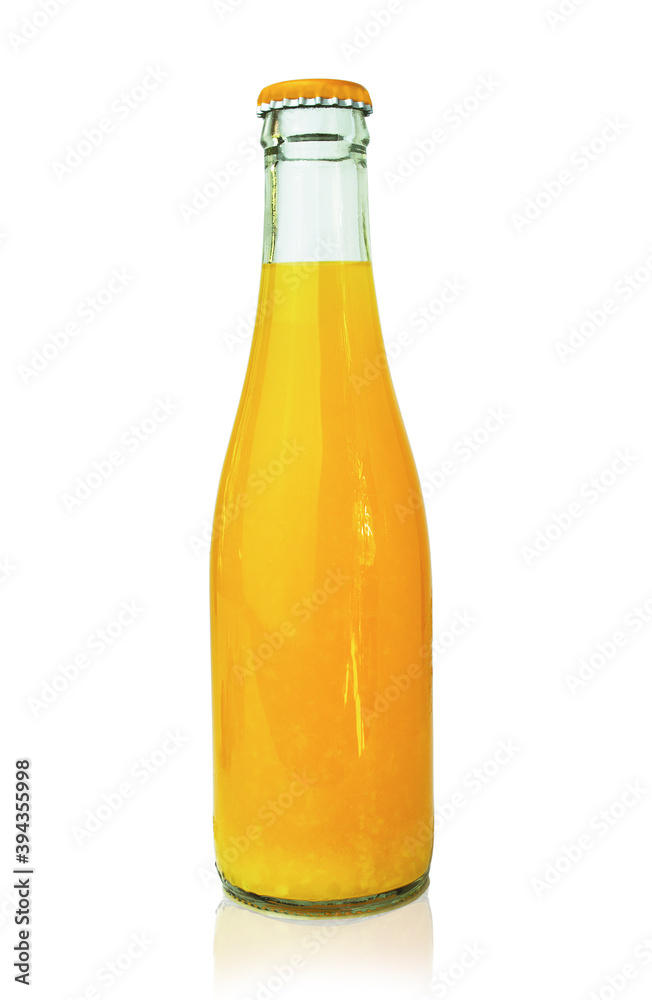 Orange juice bottles isolated on white background with clipping paths for graphic design Orange juice bottles isolated on white background with clipping paths for graphic design
