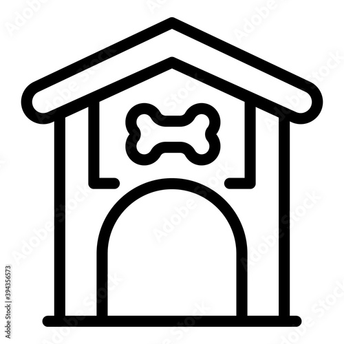 Dog kennel icon. Outline dog kennel vector icon for web design isolated on white background