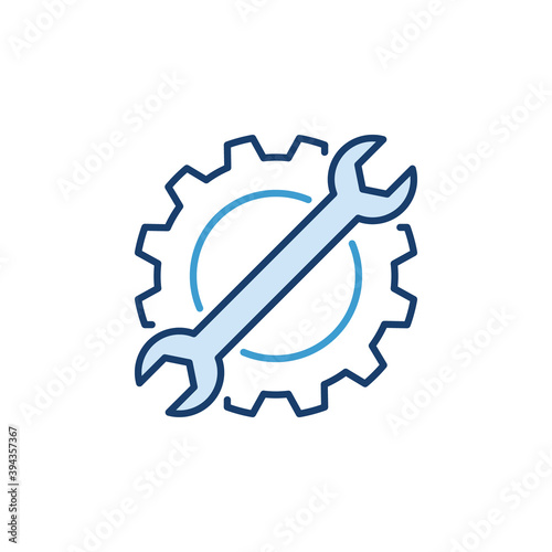 Cog Wheel with Spanner creative icon - vector Settings concept symbol or logo element