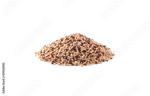 Quinoa seeds heap isolated on white background