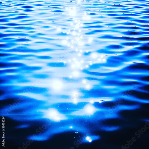 Blue water background.