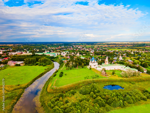 Suzdal Kremlin aerial panoramic view, Russia