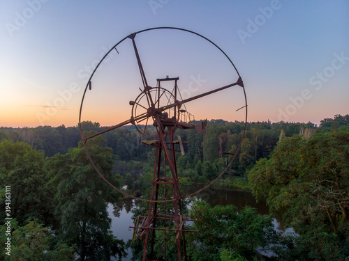 Old metal windmill