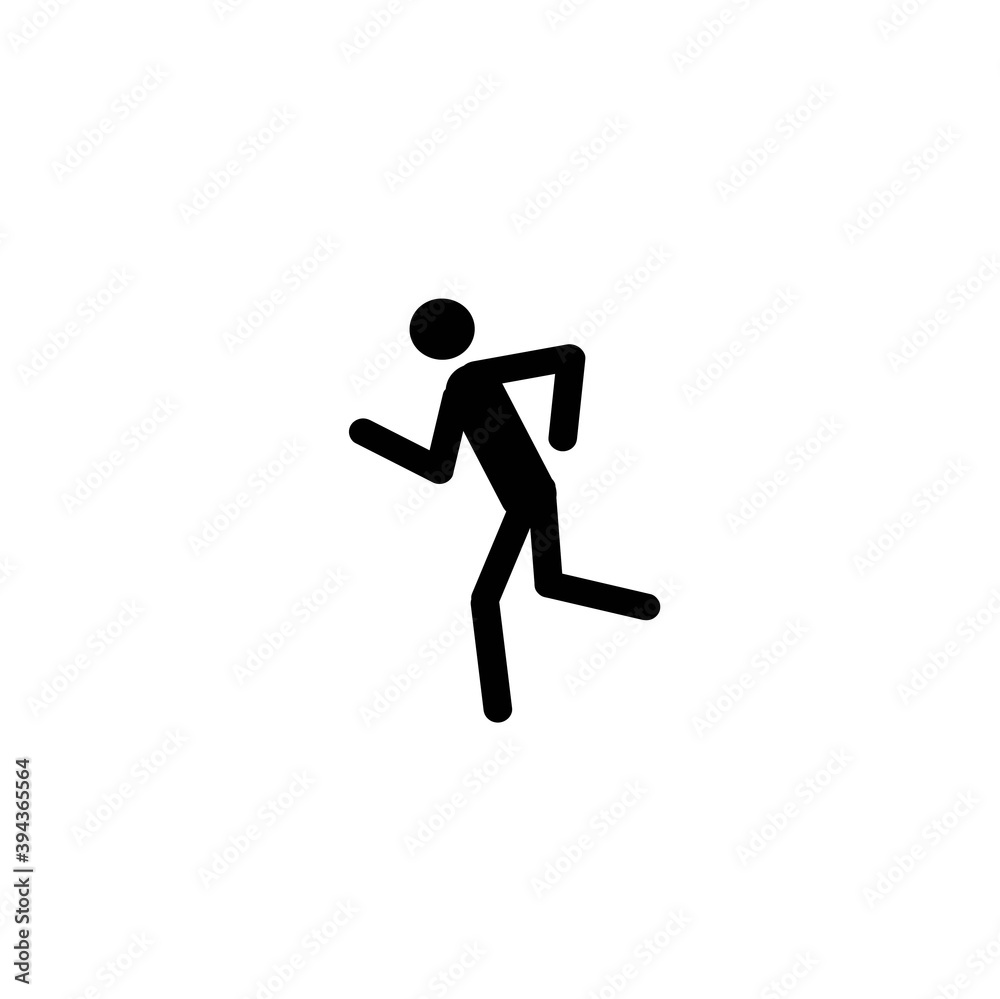 stick man running isolated on white background
