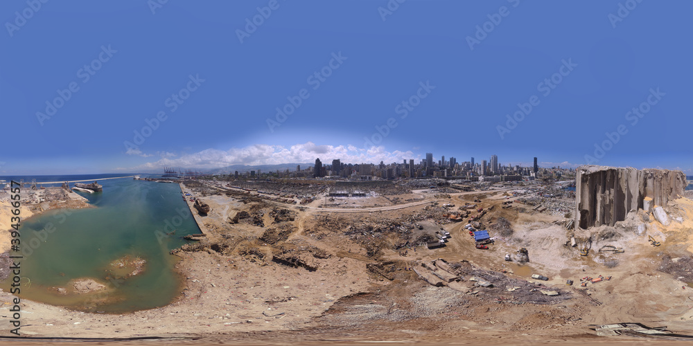 Fototapeta premium Beirut seaport after explosion