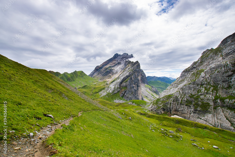 Naklejka premium mountain landscape in summer (austrian alps - lünersee/schweizer Tor)
