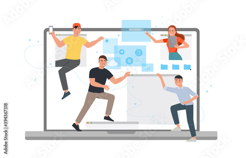 A team of people working on a project.