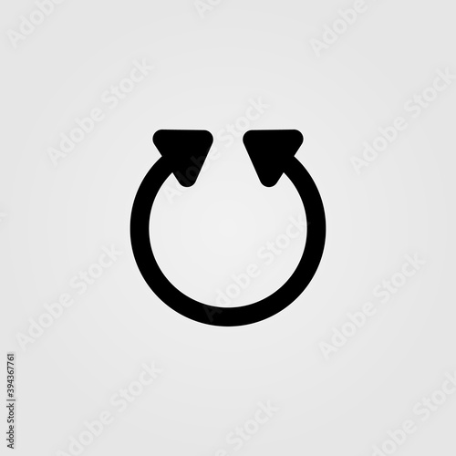 Double headed curved arrow icon in line style.