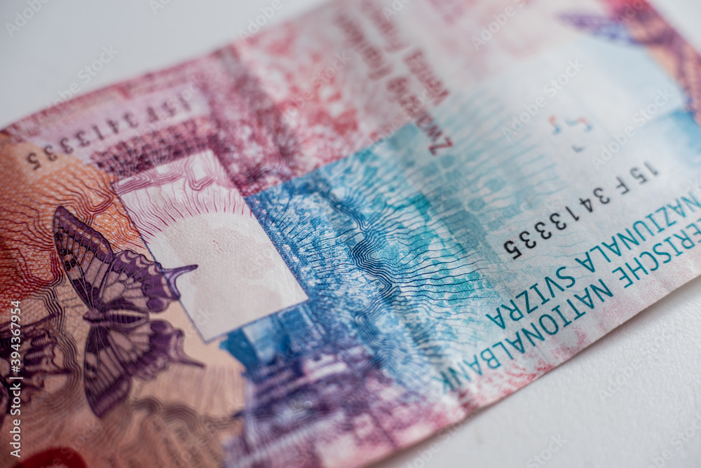 Fototapeta premium World money collection. Fragments of Swiss money