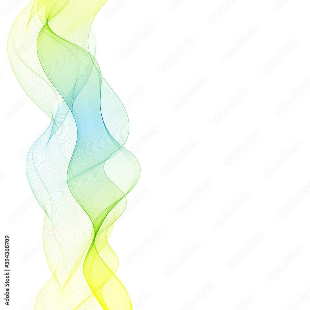 Transparent colored wave flow on a white background. abstract background. Transparent colored wave flow on a white background. abstract background.