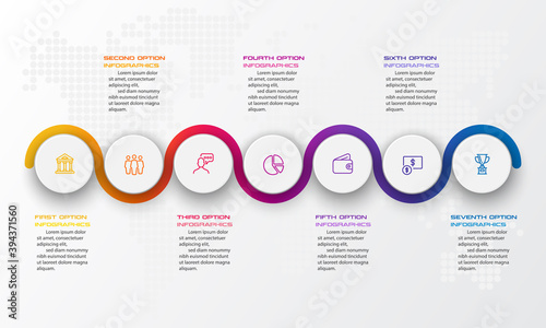 Timeline infographic template,Business concept with 7 options,Vector illustration.