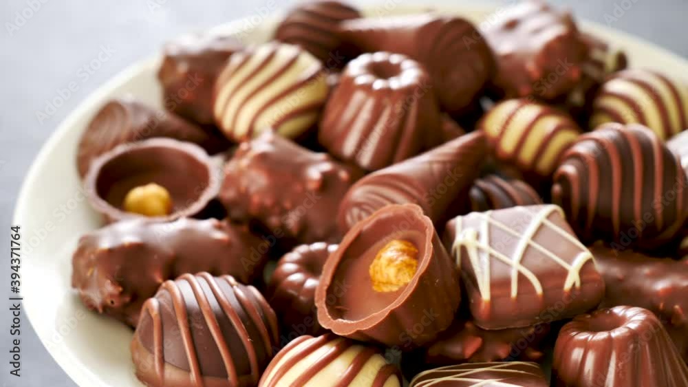 assortment of delicious chocolate candies assortment of delicious chocolate candies