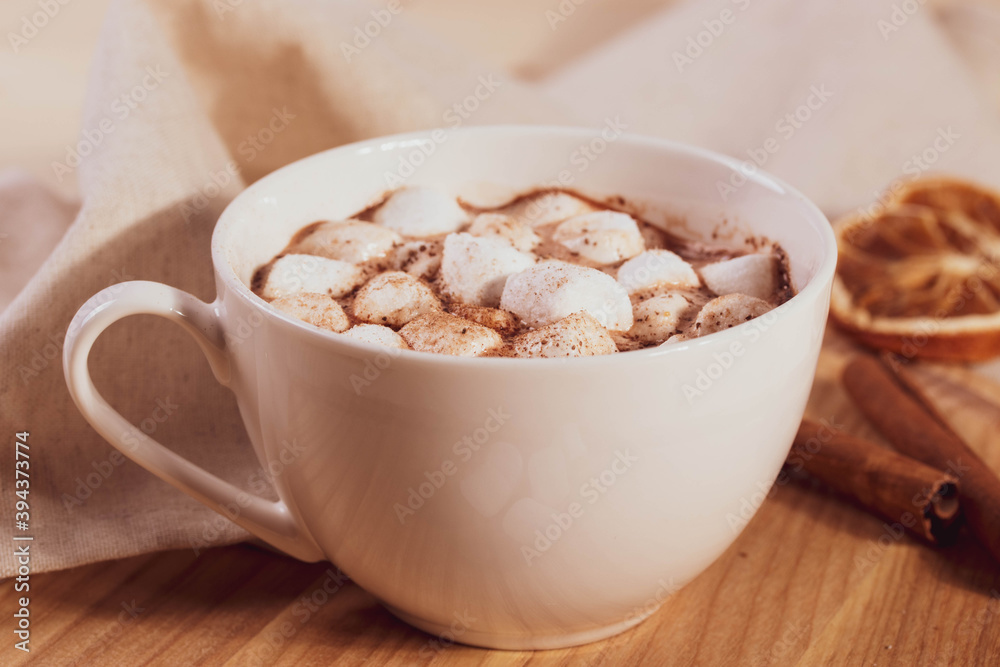 tasty sweet hot chocolate in a cup and mini marshmallows tasty sweet hot chocolate in a cup and mini marshmallows