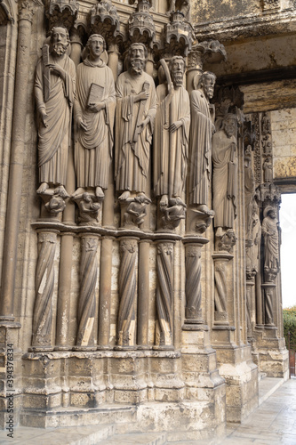 Statues of the south porch of the cathedral of Chartres