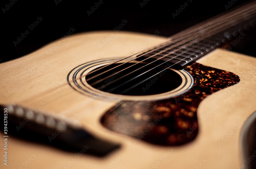 Fototapeta premium acoustic guitar close up