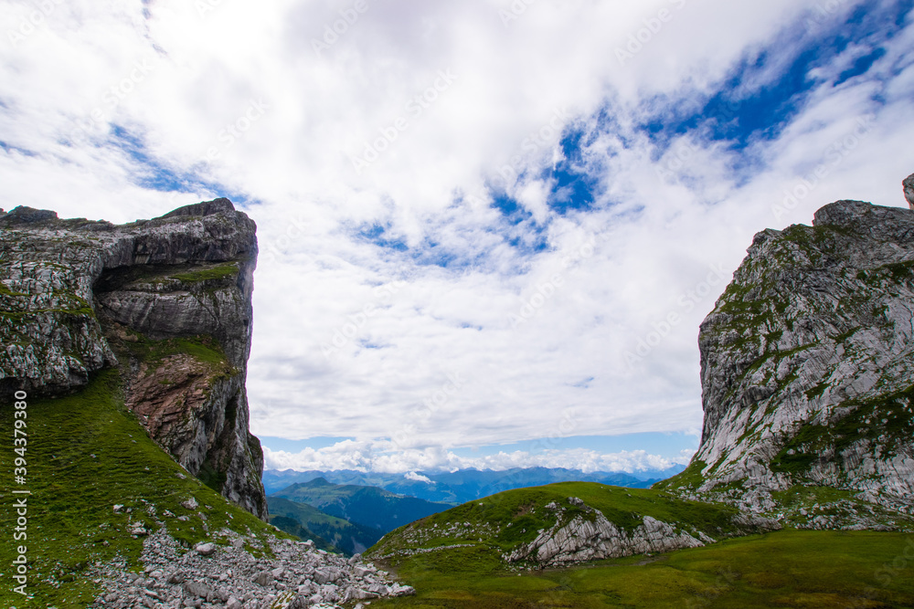 mountain landscape with blue sky and clouds (austrian alps - lünersee/schweizer Tor) mountain landscape with blue sky and clouds (austrian alps - lünersee/schweizer Tor)